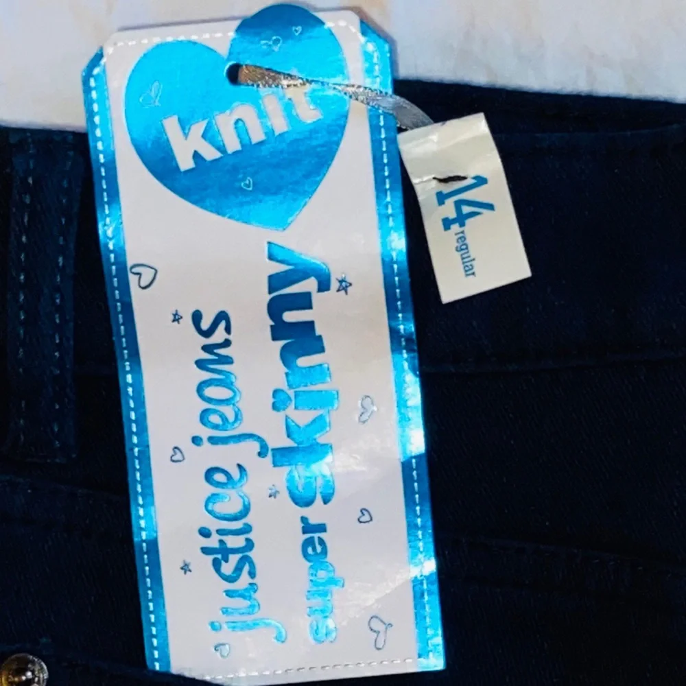 NWT Teens Jeans/Pants👖Sz-14R 2 Piece Bundle- Justice Premium Dark Blue- Unisex